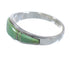 Sterling Silver Southwestern Turquoise Inlay Jewelry Ring Size 6-3/4 WX58925